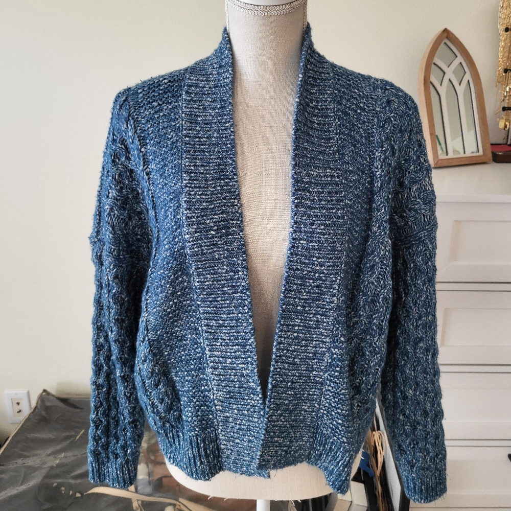 EUC Cabi Blue Cable Open Cardigan